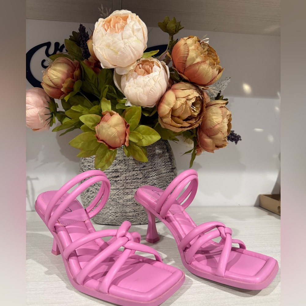 Circus by Sam Edelman Pink Strappy Knot-Heel Sandals